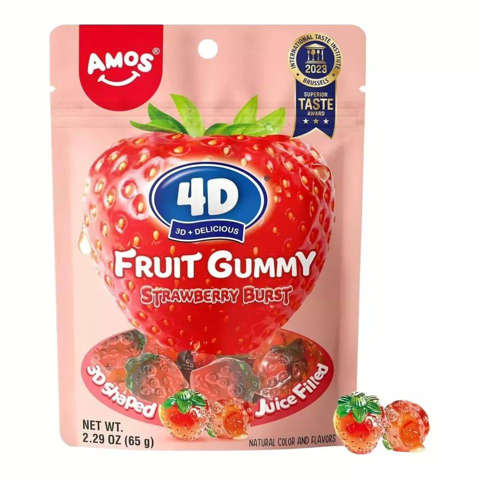 Amos 4D Fruity Gummy Strawberry 65g