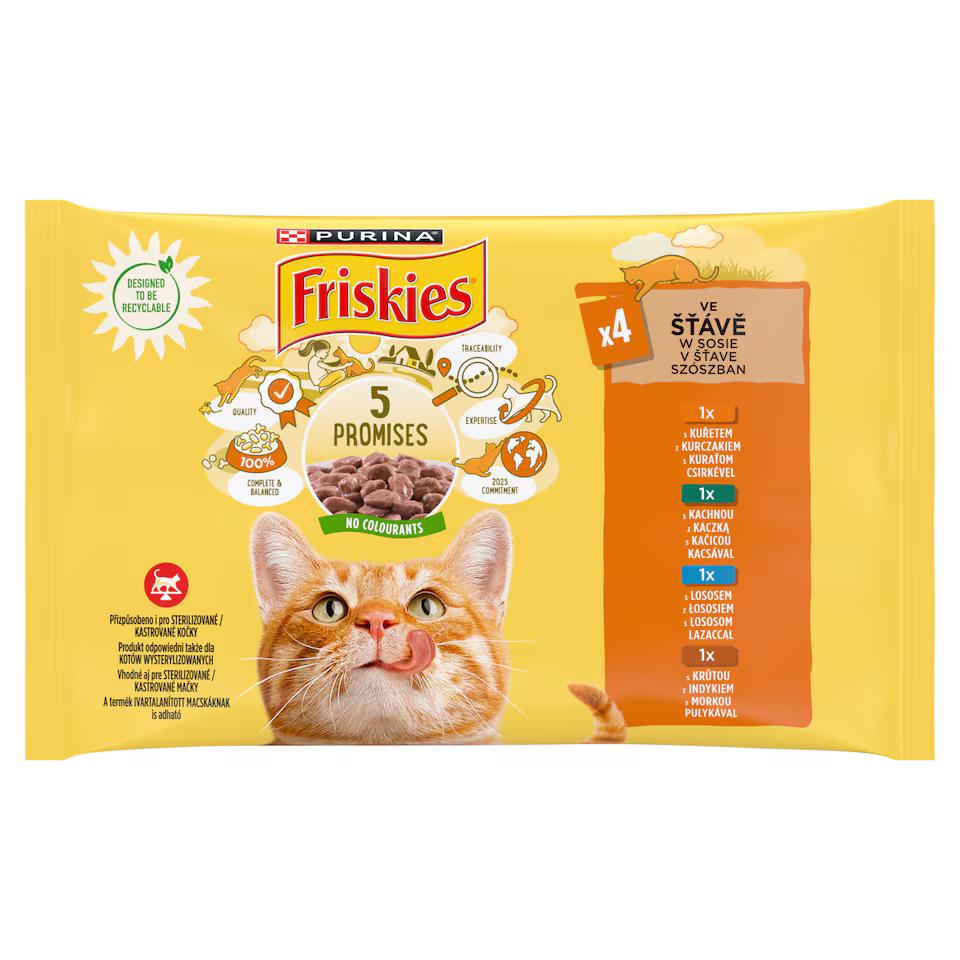 Frieskies Cat Csirke-kacsa-lazac 4x85g