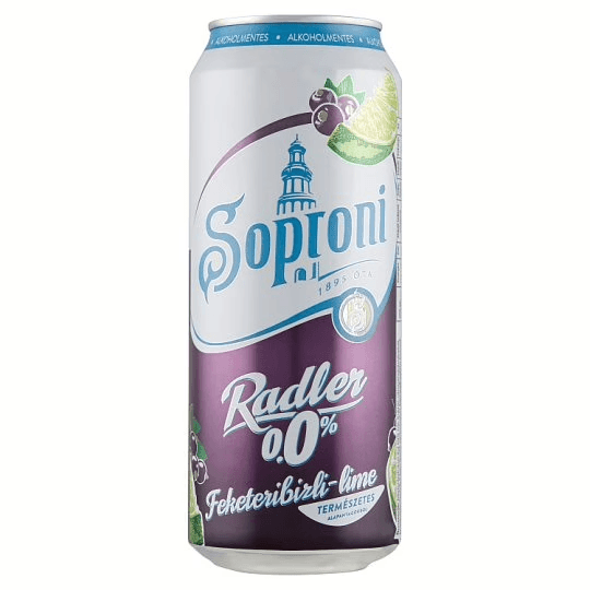 Soproni Radler Feketribizli 0% 0.5l dob.