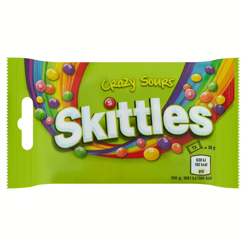 Skittles Crazy Sours zöld 38g