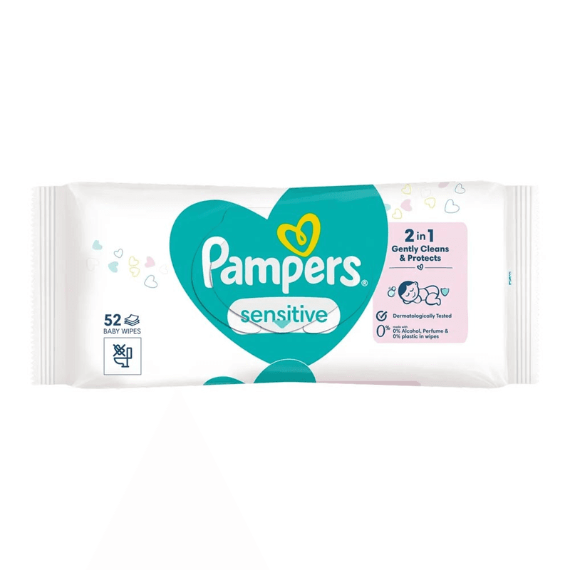 Pampers törlőkendő sensitive 52db